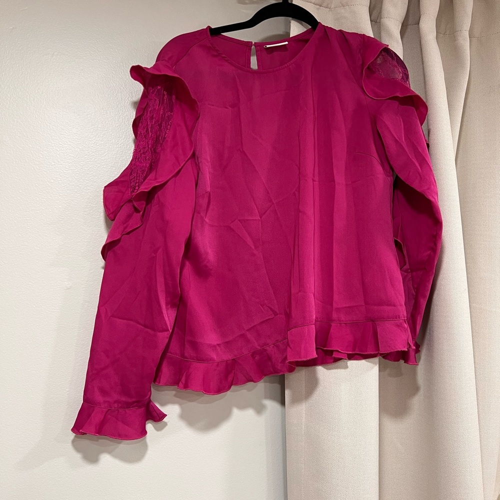 ASOS ruffle sheer sleeve blouse